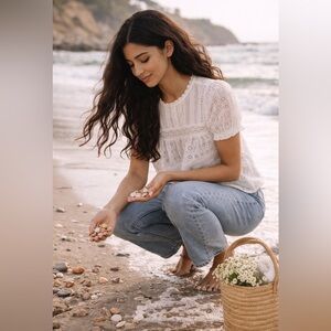 NWT DÔEN Adeline Top in Salt Size M